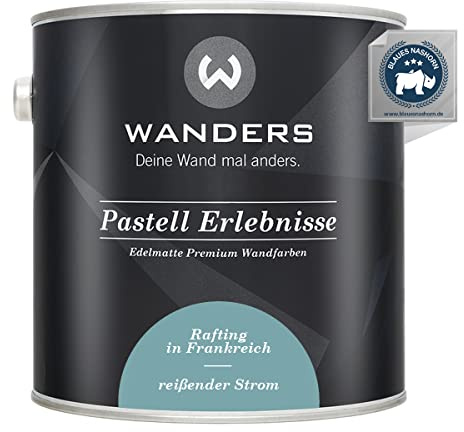 Wanders Pastell Erlebnisse 2,5L - reißender Strom/Blau-Grün - Edelmatte Wandfarbe! Küchenmöbellack und Möbelfarbe. Kreidefarbe für Holz & mehr. Hohe Deckkraft, schnell trocknend