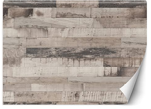 Feeby Papier Peint Intissé Imitation Bois Texture 300x210 cm marron XXL Moderne Décoration Murale Tableaux Muraux Tapisserie Salon Chambre à coucher Motif Abstrait
