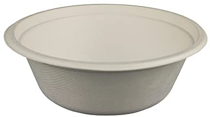 Gastro-Bedarf-Gutheil 25 Weiße Bio einweg Pappschalen 500ml Pappschüsseln für z.B Suppe, Eintöpfe, Gullasch Beschichtet