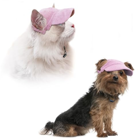 Hunde Baseballmütze - Basecap Verstellbar Sonnenschutz - Hut Hundecap mit Ohrlöchern - Hunde Sonnenhut Benutzt für Sonnenschutz - Hunde Mütze Geeignet für kleine, mittlere und große Hunde (S, Rosa)