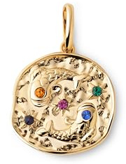 SINGULARU - Charm Organic Colors Zodiaco. Colgante en Latón con Acabado Baño de Oro de 18Kt. Charm Combinable con Collar. Joyas para Mujer. Piscis