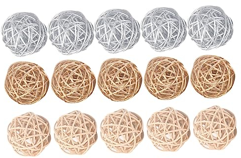 Cabilock 15stücke Geflochtene Rattanbälle Dekorative Hängebälle Kreatives Basteln Aus Langlebigem Material Silber Als Hängedekoration Für Zuhause Büro Und Veranstaltungen