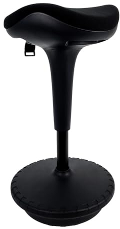 Ergonomischer Hocker höhenverstellbar | Bürohocker, Stehhocker & Stehstuhl | Stehhilfe höhenverstellbar für Büro & Homeoffice in schwarz