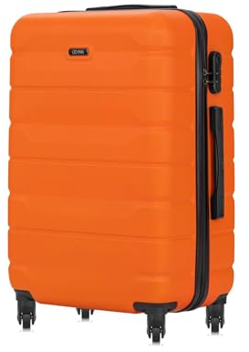OCHNIK Mittelgroßer Koffer | Hartschalenkoffer | Farbe: Orange | 66x43x26 cm | Größe: M | Reise-Koffer mit 4 Rollen | Trolley | Langlebig | Mit ABS | Numerische Sperre | Fassungsvermögen 62 L