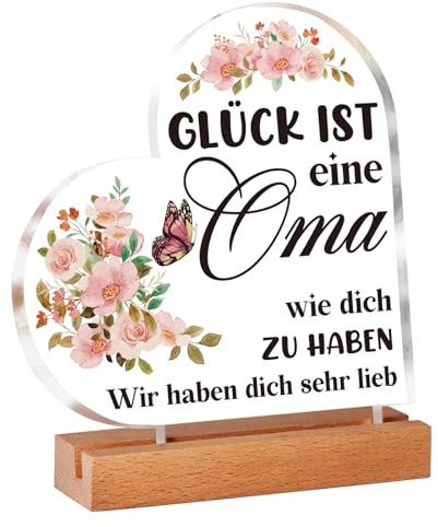 Oma Geschenk, Geschenk Oma Geburtstag, Dekorative Ornamente aus Acryl | Oma Weihnachten & Geburtstag Geschenk für Oma, Geschenke für Omas Geburtstag