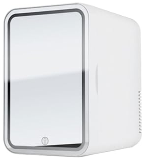HHCTEBEC 8L Skincare Fridge with LED Makeup Mirror, Mini Fridge Cooler and Warmer Portable Refrigerator for Christmas's Day Gift, Skincare, Beverage, Food, Home, Office and Car