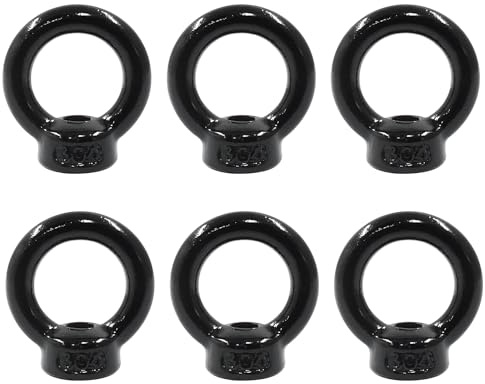 Hordion 6PCS M6 Eye Nuts, Stainless Steel Lifting Eye Nut Fastener Ring Shape EyeNut