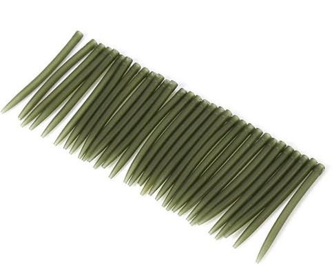 KooingTech 30 manicotti anti groviglio, 51 mm, manicotti anti groviglio, in gomma verde scuro, per pesca alla carpa, terminali affusolati per pesca alla carpa, accessori per pesca all'aperto
