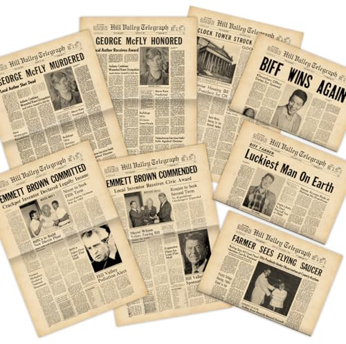 Generisch Zurück in die Zukunft Hill Valley Telegraph Zeitung mit 8 Titelseiten