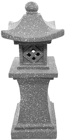 DXZXDJIU Statue de Pagode, Ornements de Jardin Japonais, Zen Pagoda Statue Outdoor Garden Decorations, Pagoda Garden Statue with Solar Lights Suitable for Zen Landscape, Balcony, Garden, Patio