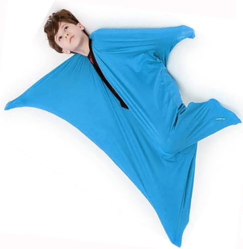 Sensorische Socke für den Körper: Elastische Trainingssocke für den ganzen Körper, geeignet für ADHS und Autismus, Linderung von Stress und Angstzuständen, Stimulation des tiefen Drucks (Blau2, M)