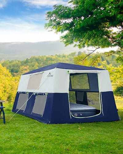 CORANI 25 cm x 25 cm x 16 cm uppblåsbara tält för camping, bärbart 4/6/8 personer, uppblåsbart lufttält, vattentätt vindtätt och lätt att installera stort familjetält med 2 dörrar, 6 fönster