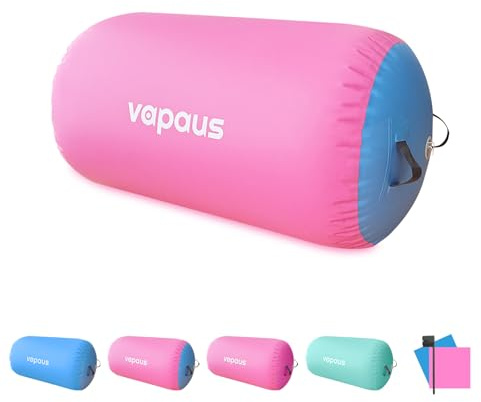Vapaus Gymnastics Air Barrel Inflatable Tumbling Roller Mat Back Handspring Trainer Air Tumbler Octagon Barrel Gymnastics Equipment for Tumble Track Cheerleading Yoga Training Durable AntiSlip Double