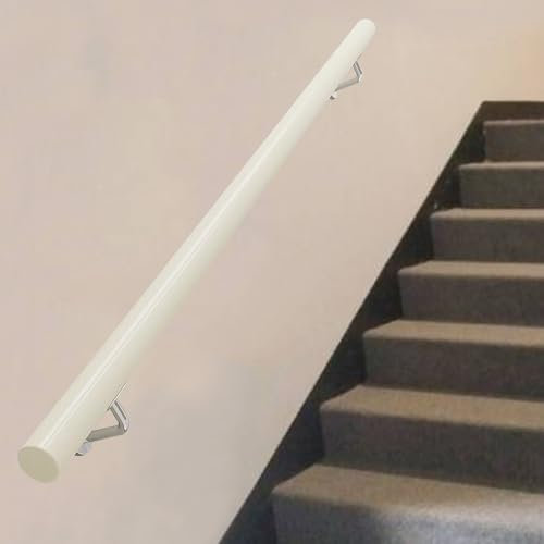 Handlauf aus Massivholz, weiß, für Treppen, Innen- und Außenbereich, modernes Design, 390 cm, verschiedene Längenoptionen