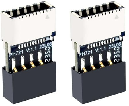 GIWFBQTR 2X Motherboard USB 2.0 9Pin auf Type-E Buchse AdaptergehäUse Type-C Buchse 9-Pin USB 2.0 Extender Karte