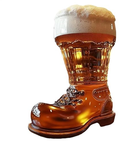 Glasschuhbecher, schwerer Basis -Bierstiefel - Transparente Kaffeetasse - Großkapazität Steinsware, wiederverwendbare ästhetische Dekoration für Zuhause, Restaurant