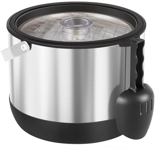 Contenitore per cubetti di ghiaccio da 4,8 l, con coperchio e pala, in acciaio inox, senza BPA, a doppia parete, per cocktail bar e feste
