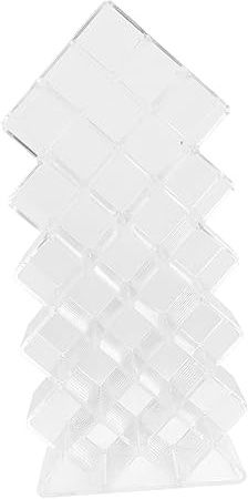 DEARMAMY Organizador de Maquillaje de Compartimentos Forma de de Estante Vertical para Labiales y Cosméticos Transparente y Duradero para Escritorio y Casa