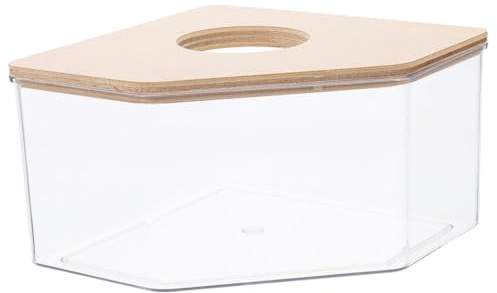SWOOMEY Scatola Sabbia Criceti Trasparente con Legno Vasca Sabbiera per Criceti Accessorio Pulizia e Gioco Contenitore Lavabile e Durevole per Animali Domestici