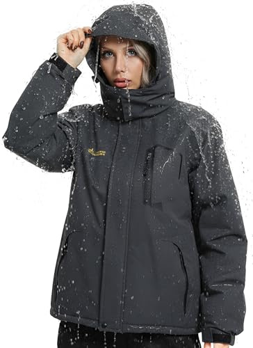 Mnking Giacca Sci Neve Donna Pile Completamente Impermeabile con Cappuccio