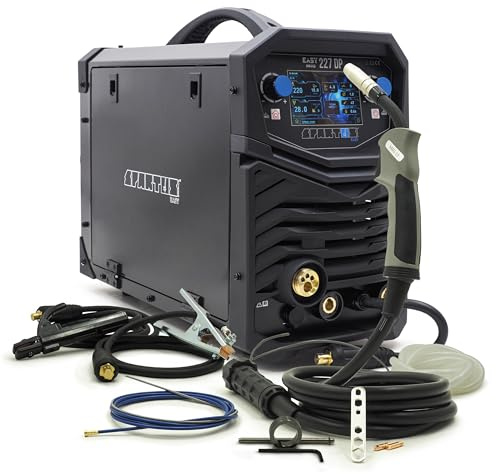 Spartus EasyMIG 227 LCD – Poste à souder MIG/MAG avec fonction TIG & option aluminium – Inverter 230 V 220 A double impulsion pour la maison Bestschweissen.de