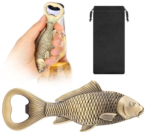 MR.BARWARE Apribottiglie alla carpa alla birra, pesce, regalo perfetto per pescatori, idea regalo per gli uomini, regalo per la festa del papà, regalo di compleanno per i pescatori, papà e nonno