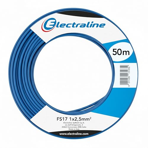 Electraline 13163 Cavo Unipolare FS17, Sezione 1 x 2,5 mm², Y/G, 50M