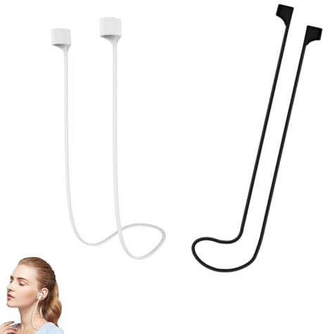BOBOZHONG Magnetic Anti-Lost Straps,2 Pcs Strap Silicone Anti-Lost Wire Cable,Neck Rope for Wireless Earphones,Earphone Lanyard Strap Neck Rope Cord Accessories for Sports Running