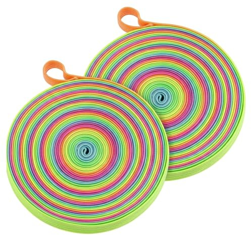 French Skipping Elastic and Elastic Rope Set, 2 Skipping Ropes for Kids with 6 Metre Length, Ideal for Group Skipping Activities and Outdoor Play