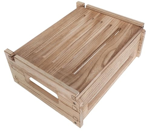 Ciieeo Wooden Wall Mounted Router Modem Storage Box Dust Protection and Stylish Wood Design, Cable Management Organizer Shelf for Office and Living Room Use