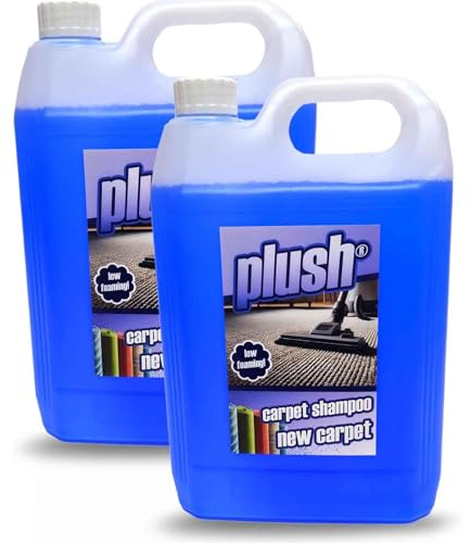 Plush Carpet Cleaner Solution, Pet Carpet Shampoo Spot Stain Remover 2x5L | New Carpet Scent - Powerful machine carpet shampoo that lifts deep dirt and stains, neutralises odours, leaves carpets fresh