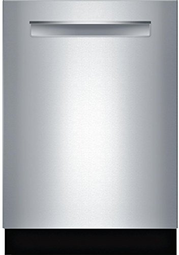 SHPM65W55N 24 500 Series Pocket Handle Dishwasher with 16 Place Settings 3rd Rack 44 dBA 5 Wash Cycles 5 Wash Options and Sanitize Option in Stainless Steel