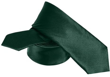 WedDecor Slim Satin Necktie for Men, 5cm Solid Colour | Plain Satin Polyester Unisex Skinny Tie For Funeral, Business, Wedding, Party, Office, Formal & Casual Wear