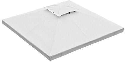 Green Bay 3M Gazebo Replacement Canopy Roof Top 2 Tier Pavilion Cover Outdoor Patio Spare Part New (Ivory)