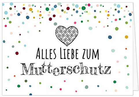 XXL Abschiedskarte (A4) | Mutterschutz - Alles Liebe | mit Umschlag | edle und hochwertige Klappkarte | Zum Abschied Baby-Pause | Große Karte für Ihre Kollegin | Maxi Karte | Überformat