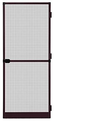 APANA Fliegengitter Tür 120x240 cm – brauner Alurahmen mit Trittschutz – Insektenschutz für Balkon- & Terrassentür – mit Magnetverschluss, automatischem Türschließer & Bürstendichtung