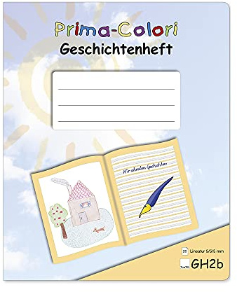 Prima-Colori Geschichtenheft - GH2b - Lineatur 5/5/5 mm - TimeTEX - FormaTex-Format A5+ - Schreiblern-Heft - 92315