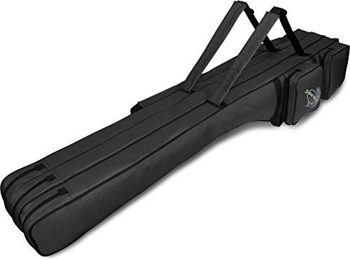 normani Allround Rutentasche 1,70 m - Rutenfutteral - 3 Kammern für 6 vormontierte Ruten Farbe Dunkelschwarz