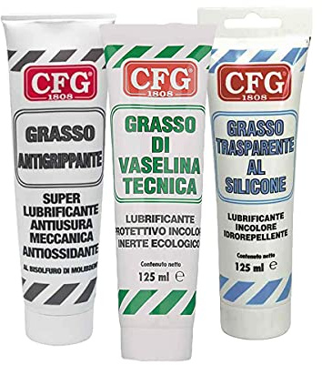 Kit : Grasso Antigrippante + Grasso di Vaselina Tecnica + Grasso Trasparente al Silicone