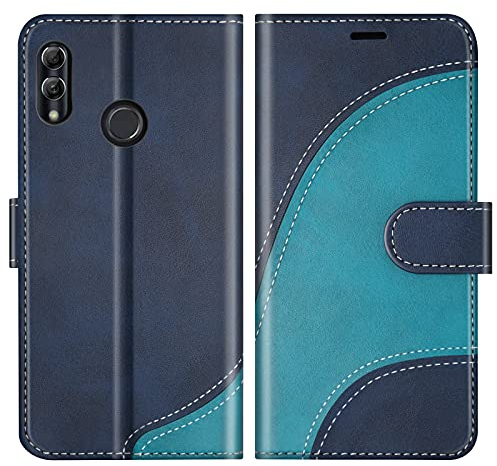 BoxTii Hülle für Huawei P Smart 2019 / Honor 10 Lite, Leder Handyhülle für Huawei P Smart 2019 / Honor 10 Lite, Ledertasche Klapphülle Schutzhülle mit Kartenfächer und Magnetverschluss, Blau