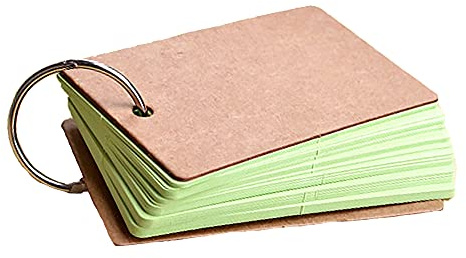 Revision Study Cards, Mini Index Cards, Blank Flash Cards with Binder Ring, Memo Scratch Pads Lesezeichen DIY Grußkarte, 9cm x 5.5cm, 50 Blatt/Pack, grün
