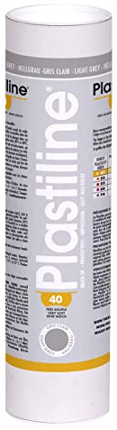 Plastilina 1640T - Tubo di plastilina - Pasta modellabile, alta precisione - Modellare, scolpire, plasmare - durezza 40 (molto morbida) - 1 kg - Colore Grigio chiaro. Prodotto in Francia
