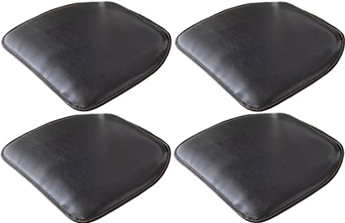 Generic (Satz Von 1/2/4) Hufeisen-Stuhlkissen/Sitzkissen Aus Leder, Strapazierfähige, Weiche Kissen, Polster Für Esszimmer-Küchenstühle Mit Maschinenwaschbarem Bezug, Schwarz, 43x40cm(Set Of 4)