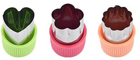 Vegetable Fruit Cutter Stainless Steel Food Mini Pie Cookie Stamps Mould Cookie Cutters Shapes Set with Anti-Slip Protection Handle for Kid Baking