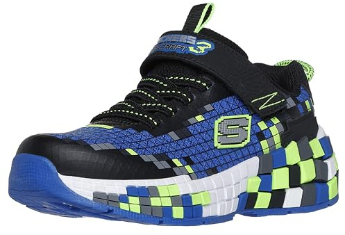Skechers Mega-Craft 3.0 Sneaker, Black/Blue/Lime, 13 US Unisex Little Kid