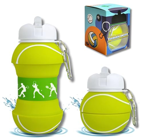 CODiLLO Borraccia Pieghevole in Silicone per Bambini e Ragazzi - Senza BPA, Idea Regalo per Sport e Tennis