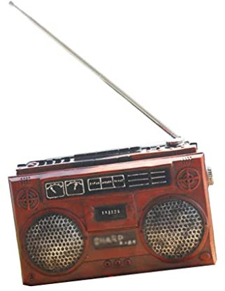misppro Retro Radio Modello Resina Ornamenti Vintage Radio Craft Decorazioni Regalo - Rosso Marrone
