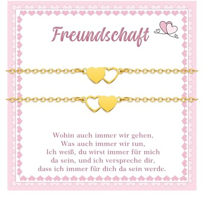CheersLife 2 Stück Freundschaftsarmbänder Geschenk für Freund | Beste Freundin Geschenke Armband Damen Herz Geburtstag Geschenke für Frauen Weihnachten Abschluss
