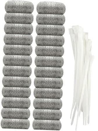 Edelstahl Waschmaschinenfilter Kabelbindern mit Kleidung | Fängt Haare und Schmutz, Schont Textilien, Weißes Design, 24 Stück mit Passenden Bindern
