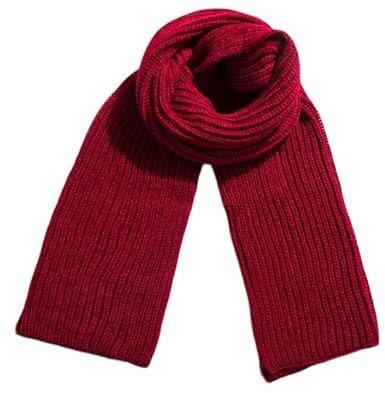 REPALY Schal Damen 1 Stück Herbst Und Winter Acryl Einfarbig Wollschal Paar Verlängerter Wollschal Schal Weinrot
